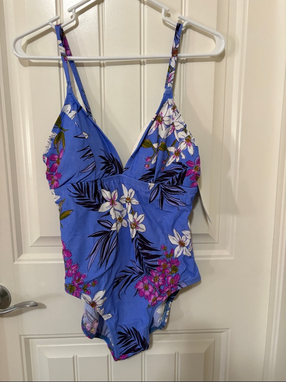 NWT Liz Claiborne Blue Floral One-Piece‎ Swimsuit